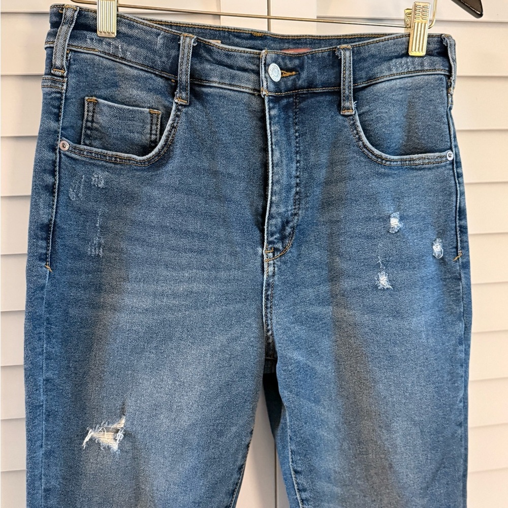 Anthropologie Pilcro High Rise Cigarette Distressed Rae Hem Jeans Size 29 - Picture 5 of 15